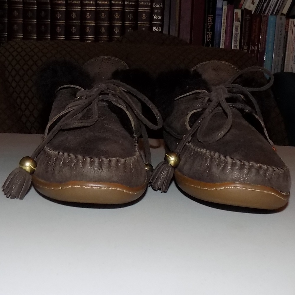 Coach  Janie Brown leather/Shearling moccasin 6B - Picture 8 of 8